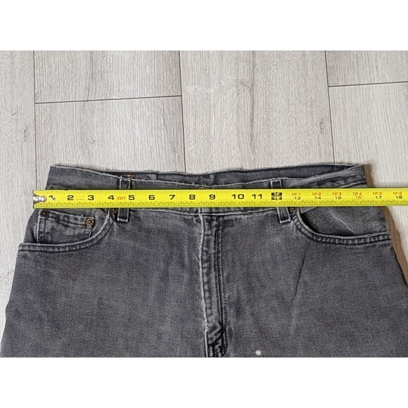 LEVI'S 550 Classic Relaxed  Tapered Black Denim Jeans Womens 14 Mis M Distressed - Picture 16 of 16